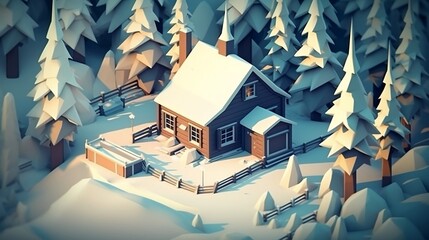 house in the snow