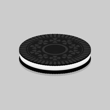 Cookies sandwich cream in Chocolate. flat illustration vector
