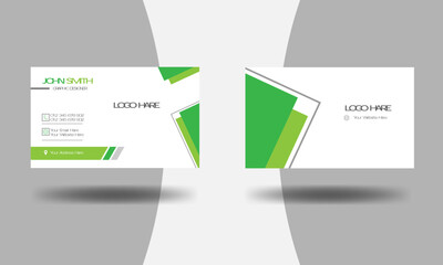 Professional modern creative business card template.. with green and white color background
