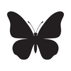 Silhouette of butterfly. Monochrome vector illustration