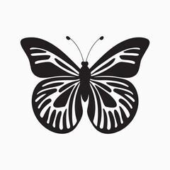 Silhouette of butterfly. Monochrome vector illustration