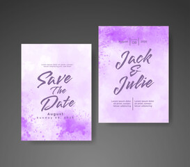 Wedding invitation with abstract watercolor background