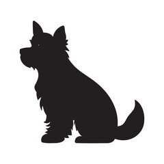 Dog silhouette logo isolated on white background