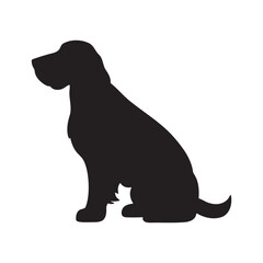 Dog silhouette logo isolated on white background