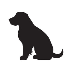 Dog silhouette logo isolated on white background