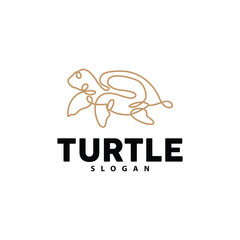 Turtle Logo, Ocean Animal Vector, Simple Minimalist Design, Symbol Illustration Template