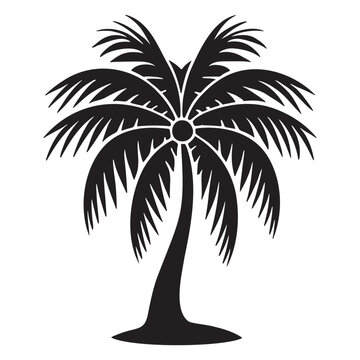 Palm tree silhouette logo isolated on white background
