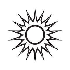 Sun silhouette logo isolated on white background