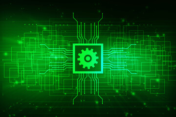 2d illustration abstract gear Network