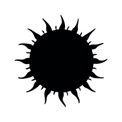 Sun silhouette logo isolated on white background