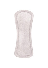 Menstruation Feminine hygiene products, Clean everyday hygienic pads, sanitary napkins. Soft cotton texture. Menstrual cycle. Women's Health. Hand drawn watercolor illustration for pack, brochure
