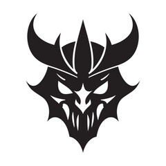 Devil head black and white vector icon