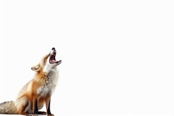 Fototapeta premium Fox screaming. Generate Ai