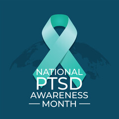 post traumatic stress disorder design template with ribbon. awareness ribbon design. ribbon vector illustration. ptsd banner template.