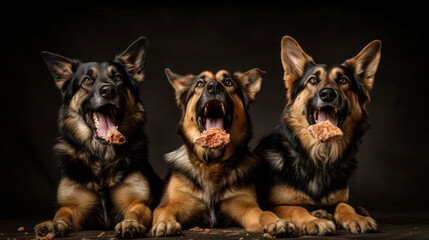 Delicious Treats and Active German Shepherds. Generative AI