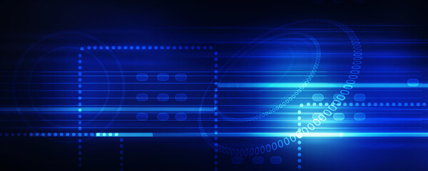 2d illustration Abstract futuristic electronic circuit technology background