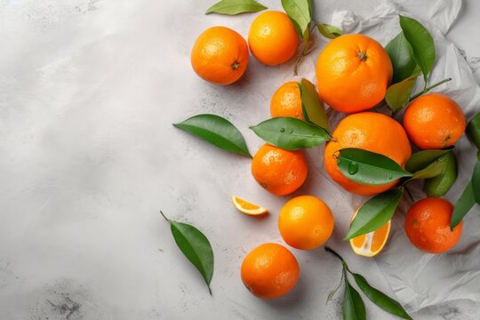 Fresh ripe tangerines vitamin. Generate Ai © nsit0108