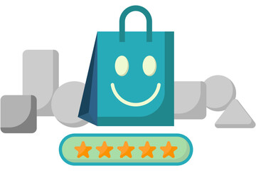 grocery bag and number of grocery review stars. good value for groceries