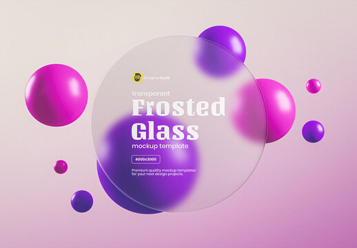 Circle Frosted Glass Mockup