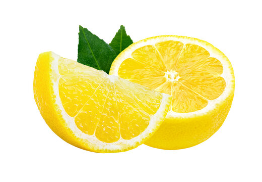 Slice of lemon fruit isolated on transparent png