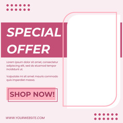 Minimalist twibbon fashion sale social media post template. Suitable for various events, product templates, product frames