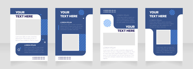 Fundraising agency blank brochure layout design. Service info. Vertical poster template set with empty copy space for text. Premade corporate reports collection. Editable flyer paper pages