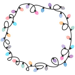 Christmas lights garland. SVG design element