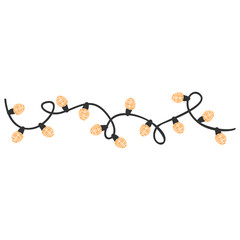 Christmas lights garland. SVG design element