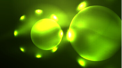 Neon glowing circles, magic energy space light concept, abstract background wallpaper design