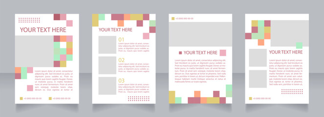 Nutrition guide blank brochure layout design. Healthy lifestyle. Vertical poster template set with empty copy space for text. Premade corporate reports collection. Editable flyer paper pages