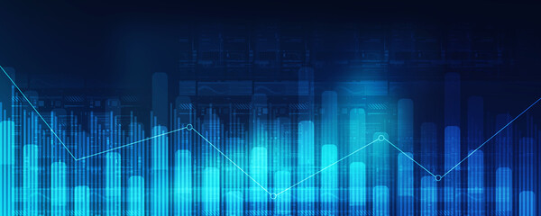 2d rendering Stock market online business concept. business Graph 
