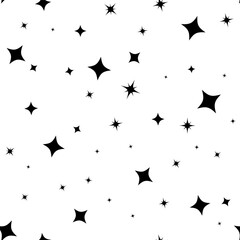 Obraz na płótnie Canvas Star seamless pattern. Bright sparkles firework symbols background.