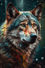 Magestic wolf realistic Generative AI