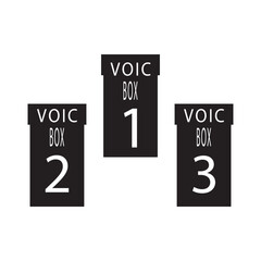 VOICE BOX icon silhouette design template vector