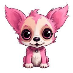 Cute pink dog sticker 