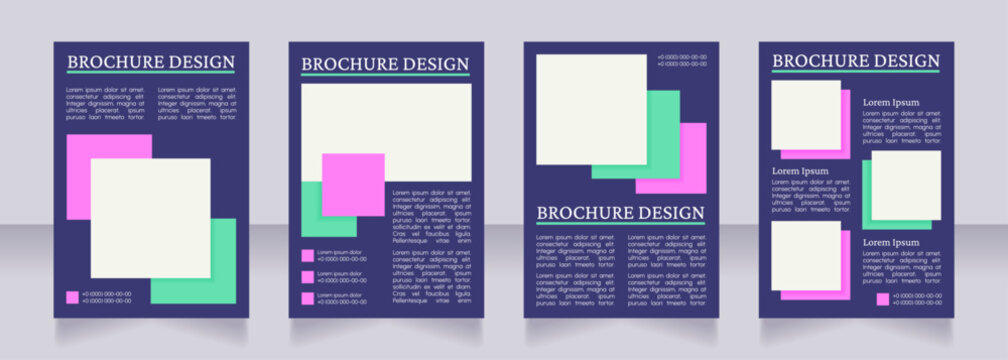 Kids festival program and schedule blank brochure layout design. Vertical poster template set with empty copy space for text. Premade corporate reports collection. Editable flyer paper pages