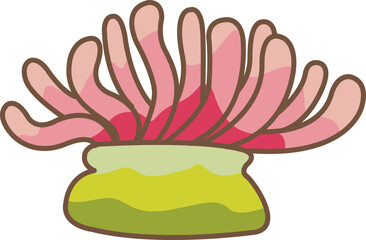 Fototapeta premium sea anemone vector illustration for decoration on marine life and aquarium concept.