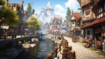 Obraz premium Fantasy Landscape Game Art