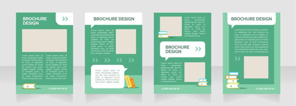 Program for secondary school blank brochure layout design. Vertical poster template set with empty copy space for text. Premade corporate reports collection. Editable flyer paper pages