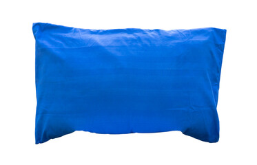 Beautiful blue pillow isolated on white background with clipping path in png file format