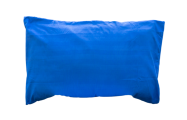 Beautiful blue pillow isolated on white background with clipping path in png file format