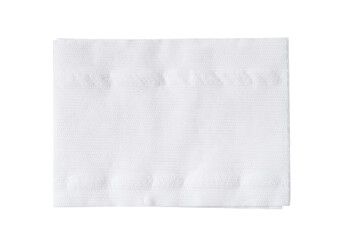 Obraz premium Top view of folded white tissue paper or napkin isolated on white background with clipping path.