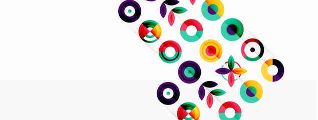 Vibrant and eye-catching vector background featuring a grid of colorful circles arranged in a patterned composition, perfect for modern and trendy designs