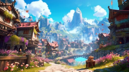Obraz premium MMORPG game art environment