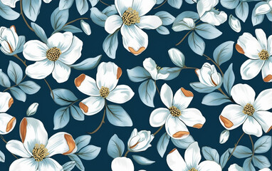 Flower illustration background,created with generative ai tecnology.
