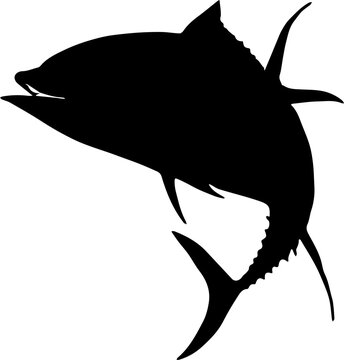 black tuna fish silhouette jumping clip art preview