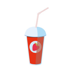 strawberry juice vector illustration cartoon