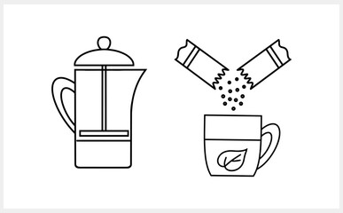 Doodle tea icon isolated Hand drawn food drink clipart Vector stock illustration EPS 10
