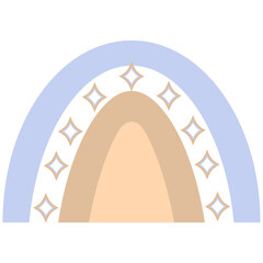 rainbow simple flat element vector illustration retro aesthetic