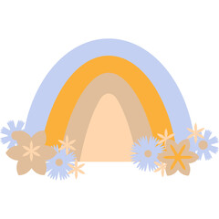 rainbow simple flat element vector illustration retro aesthetic